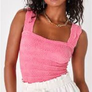 Love Letter Pink Floral Jacquard Cropped Cami Top
Free People